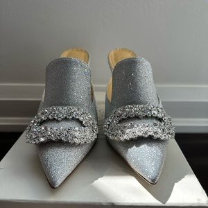 Giannico Crystal Embellishment Mules Worn Once Size 37